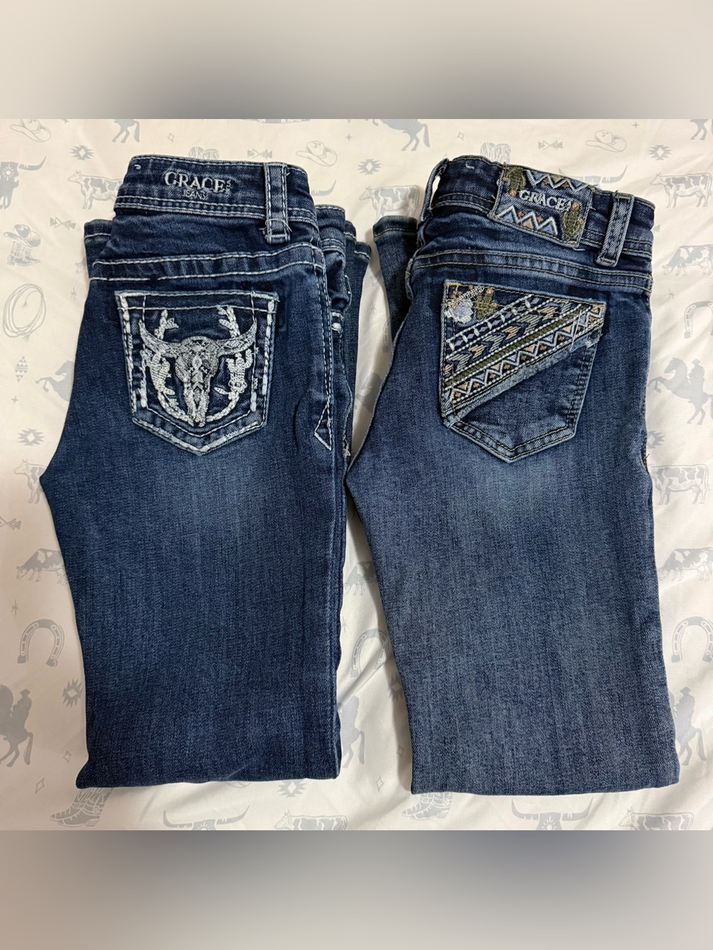 Grace Girls 6X 2PAIRS Blue Boot Cut Jeans